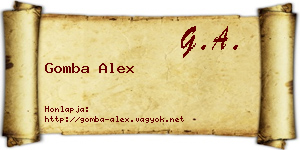 Gomba Alex névjegykártya
